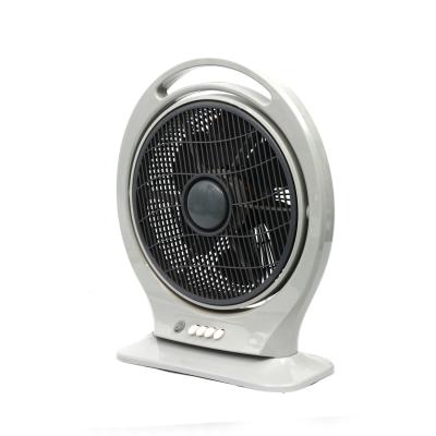 China 2021 Plastic Hotel Electric Fan 5 Blades Two Round Pins Plug In Cool Box Table Fan for sale