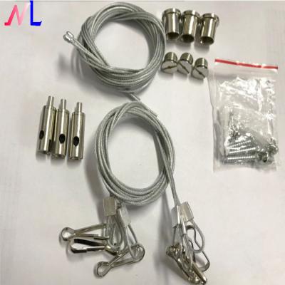 China FE Stainless Steel Wire Rope Hanging Suspension Kits For Acoustic Panel LED Panel Lighting for sale