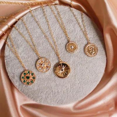 China BOHEMIA 14k Gold Plated Jewelry Multiple Choices Coin Charm For Men Women Necklaces Chokers for sale