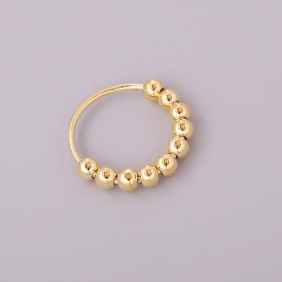 China New Worry Mood Ring Copper Alloy For Ladies Environmentally Friendly Geometric Beaded Rotating Men for sale