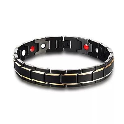 China Wholesale Adjustable Detachable Magnetic Thick Black Bracelet Chain Jewelry Couples Stainless Steel Gold CLASSIC for sale