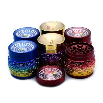 China Multifunctional zinc alloy cylinder shaped side gradient top cover with dies weed grinder for sale