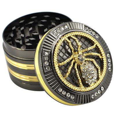 China Multifunctional Luxury Customized Colorful Logo 52mm 4 Parts Herb Grinder With Picture for sale