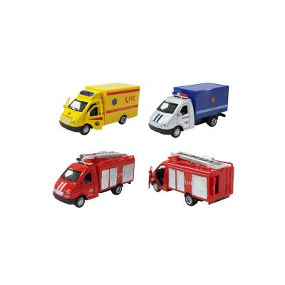 China Toy Wholesale 1:43 diecast die cast car metal die cast pull back car truck from Russia with light and music OEM design acceptable for sale