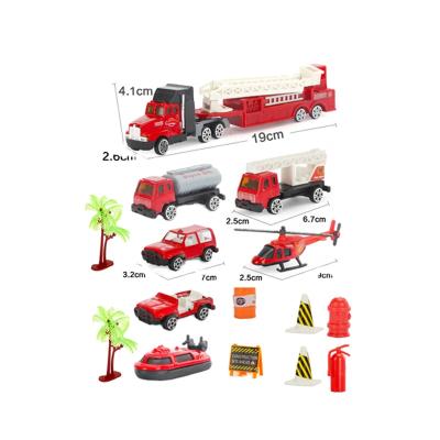 China Diecast Toy QS TOYS Firefighter Toy Diecasts Motor Car Rescue Transport Vehicle Fire Truck Toys for sale