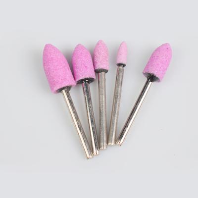 China Grinding / Polishing Mode Custom Design 3mm Shank Diameter Pink Ceramic Mechanical Grinding Head Stones Abrasive Tools Polishing Heads for sale