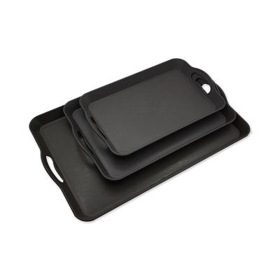 China Hall Black PP Stackable Food Small Non-slip Rectangular Dining Trays JT-612 for sale