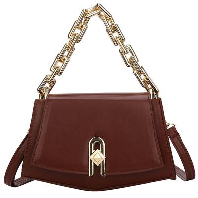 China High Quality Fashion Texture Design Hot Selling Lady Messenger Bag Detachable Thick Handle Handbag Personalized Chain Shoulder Bag New YGH103 for sale