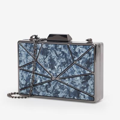 China 2021 Best Selling Elegant Appearance Dress Banquet Women Bag Marbling Lady Evening Bag LYG21-752 Acrylic Handheld Clutch Handbag Dinner Bag for sale