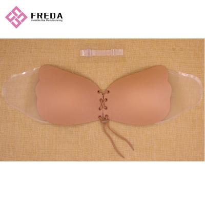 China Detachable silicone push up wing stick on strapless bra manufacturer for sale