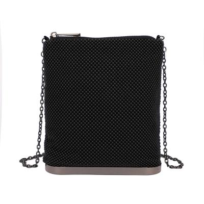 China Luxury High Quality Same Handbags Cross - Body Phone Bag Metal Mesh Purse Metallic Aluminum Bags for sale