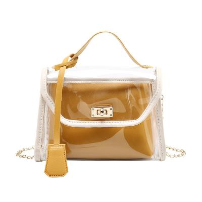 China PVC Transparent Chain Ladies Bags Designer Shoulder Messenger Bag Women Handbags Set Mobile Phone Jelly Hand Bags for sale