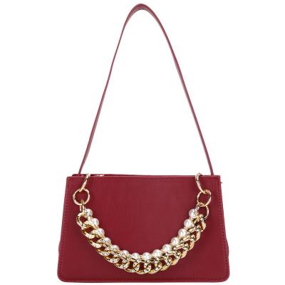 China New Fashion Duffle Chain Vintage Wedding Bag Fashion Pearl Cross - Body Handbags Shoulder Below Bags for sale