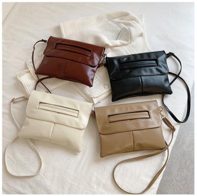 China New Tote Ladies Handbag Solid Color Clutch Bag Fashionable Leather Women Soft Cuffs Envelope Bag Cross - Body Shoulder Bag for sale