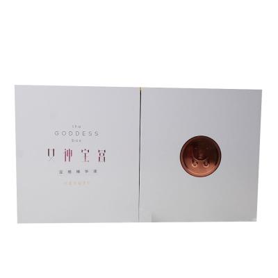 China Factory Customized Recyclable Rigid Paper Box LOGO Gold Stamping Luxury Cosmetics Packaging Set For Hyaluronic Acid Essence Kit for sale