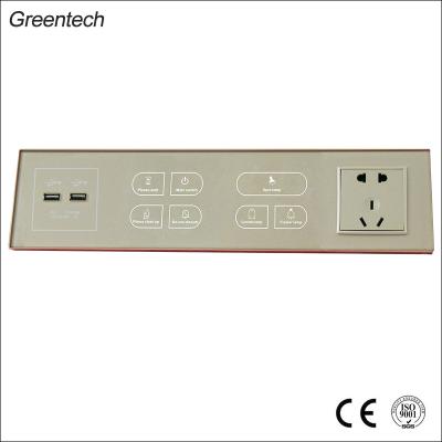 China tempered glass panel+stainless steel dc 12v capacitive touch switch bedside control panel with usb plug for sale