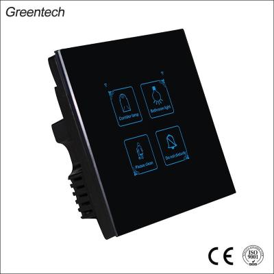 China Black tempered glass panel+86 type fireproof bottom switch 1 touch strip 1 way push button base luxury LED light indicator remote control switch for wall for sale