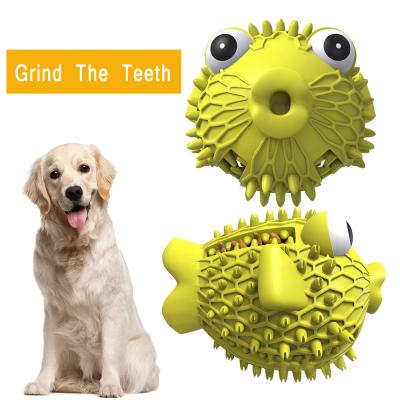 China Super Viable Resistant Rubber Puffer Fish Interactive Bite Puzzle Toy For Pets Alantia for sale