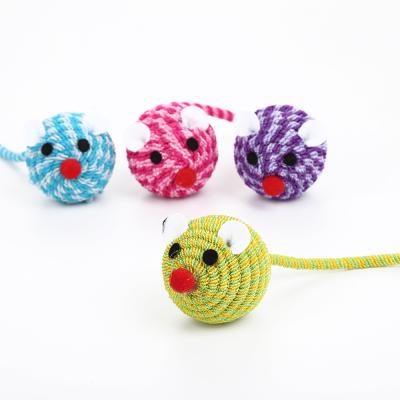 China Wholesale Cheap Pet Toy Cat Mouse Rope Toy Durable Cute Elastic Viable Cat Mouse Shaped Toy for sale