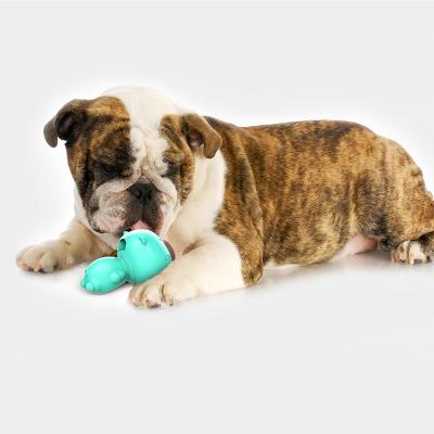 China Viable cute pig shape anti-bite dog teether chewing suction cup toy for dogs dropshipping for sale