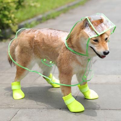 China Viable Summer Outdoor Pet Clothes Transparent EVA Raincoat For Dogs Cats Rain Coat Hoody Waterproof Jackets Accessories for sale