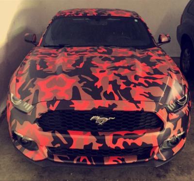 China Air Bubble Free Digital Camouflage Vinyl Big Red Black White Pixel Camouflage Printed Film Matte Gloss Car Wrap Sticker for sale