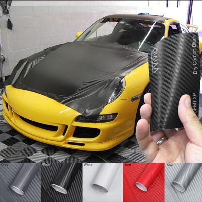 China Air Bubble Free 3D Carbon Vinyl Sticker Carbon Fiber TPU 5x59FT Car Wrap Vinyl Roll Black With Air Release for sale