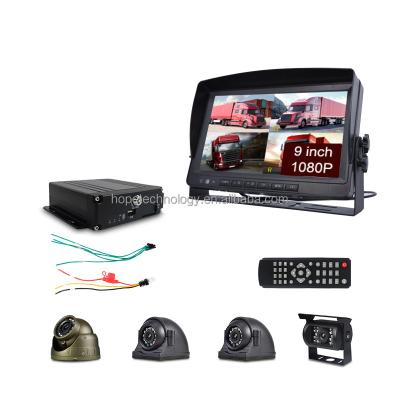 China HOPE Waterproof 9 Inch Monitor IR 8 Chnnel MDVR Camera 720P 1080P CMSV6 SD 4 Channel For Truck Bus Car RV for sale