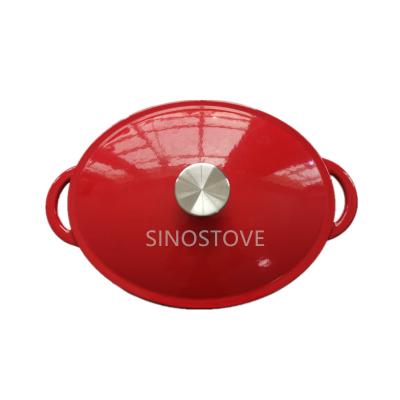 China Cast Iron Sustainable Cookware Enamel Oval Roaster Stew Pot for sale