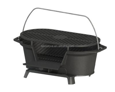 China Easily Assembled Portable Outdoor Cast Iron BBQ Charcoal Grill For Camping for sale