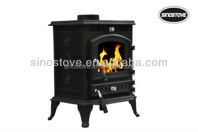 China Freestanding Heating 7.5kW Cast Iron Stove Wood European Cast Iron Stove Antique Fireplace Stove for sale