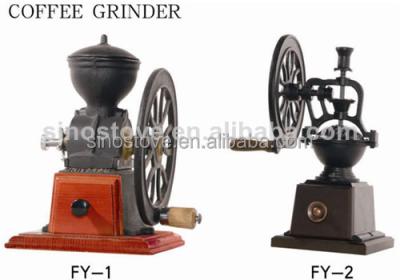 China cast iron & small antique wooden cast iron manual coffee grinder for sale