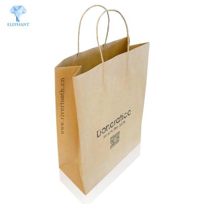 China Custom Craft Thickness Reusable Recycled Brown Kraft Paper Bag Recyclable for sale