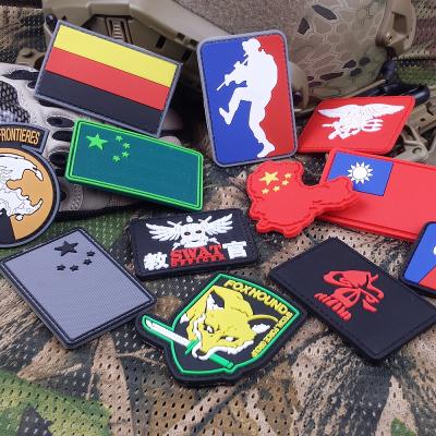 China Aim Military Skill Professional Armband 3D Sniper Action Logo Round Badges PVC Luminous Patches With Hook for sale