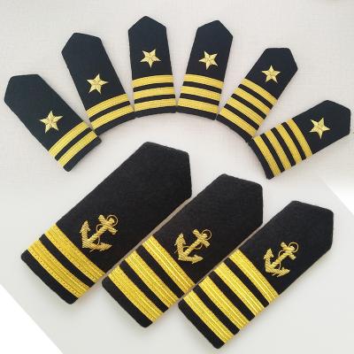 China Lush Royal Navy Captain Officer Epaulets PVC Military Uniforms Epaulets Sale Merchant Epaulets for sale