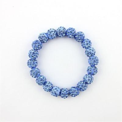 China Eco-Friendly Newcomer Handmade Elastic Greek Letter Sorority Symbol 10mm Resin Clay Crystal Diamond Beads Bracelets for sale