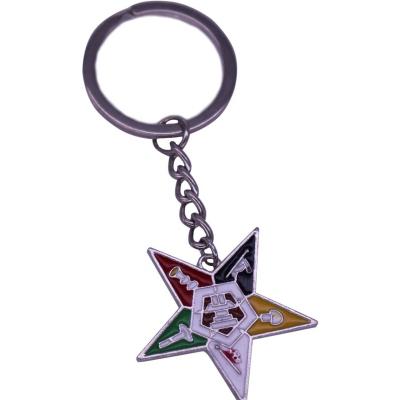 China Fashion Letter Metal Color Enamel Alloy Five Star Order Acute Oriental Badge Key Chain Greek Sorority OES Key Chains Eco-Friendly for sale