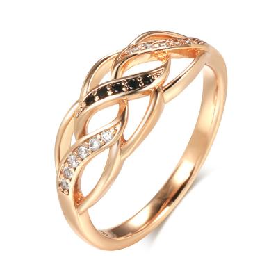 China Big 8 Shape Infinity Rings New Arrival Eco-friendly Quality Black White Natural Zircon For Women Girl for sale