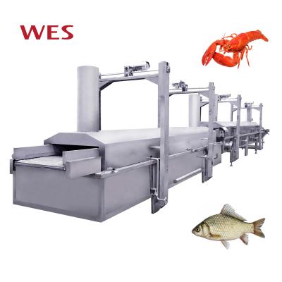 China High Quality Automatic Frying Meat Lobster Fish Washing Machine Continuous Frying Line for sale