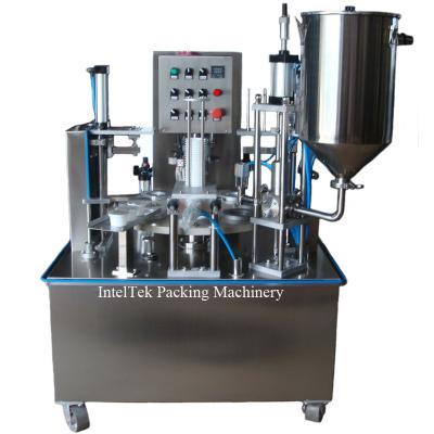 China Food Automatic Plastic Cup Filling Machine Yogurt Honey Juice Cup Sealing Filling Machine for sale