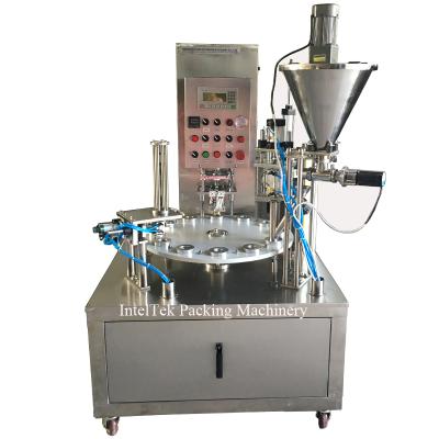 China Rotary Automatic Food Powder K-Cup Coffee Capsule Filling And Sealing Machine for sale