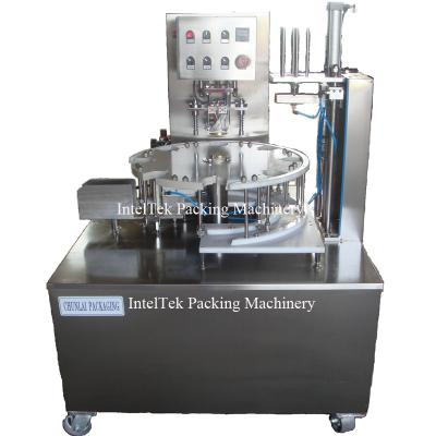 China KIS-1800 Automatic Rotary Type Food Potato Chips Paper Canister Sealing Machine for sale