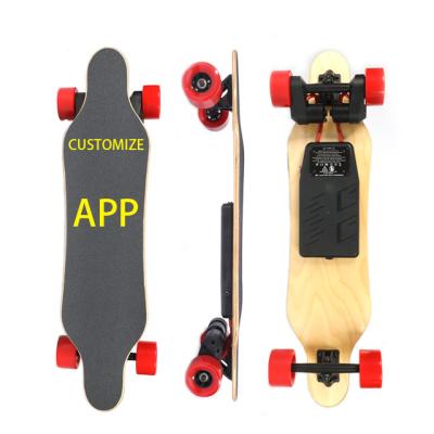 China Wholesale Maple Custom Printed Belt Cruiser 35KM/H Pulley Drive Board Adult Electric Skateboard for sale