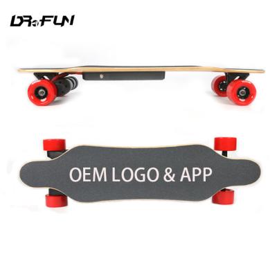 China Maple White 35KM/H Dual Motor Power Long Board Electronic Skateboard With APP for sale