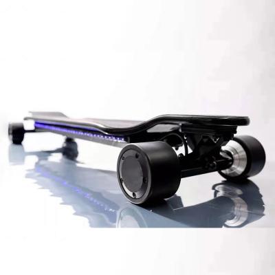 China Maple Hub 4WD Motorized Fast Speed ​​50KM/H Curve Deck Electric Skateboard Longboard With Screen Speed ​​Display Remote for sale