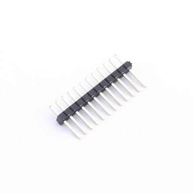 China High Quality Pitch 12 Row 1.27mm Pin Header Single Pin Square Needle Panel Board and Tighten Connectors KH-1.27PH180-1X12P-L7.2 for sale