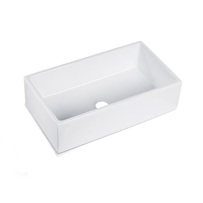 China Without Faucet High quality Family Villa White ceramic kitchen sink Hand sink Large size rectangular for sale