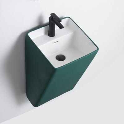 China Modern Commercial high-end bathroom sink Wall mounted White wall mounted bathroom container Sink Modern bathroom ceramics for sale