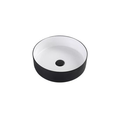 China Modern Bathroom Container Sink Sink for sale Countertop ceramic black freestanding bathroom sink Art basin for sale