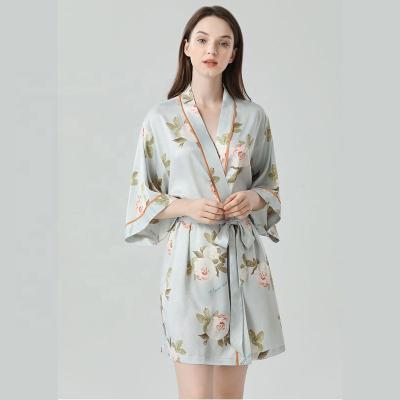 China 2023 QUICK DRY hot sale OEM printing women's sleep pajamas short sleeve spring summer woman sexy nightgown for sale